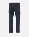 Herno Deep Blue Polyester Pants With Patch Pockets In Blue