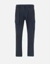 Herno Deep Blue Polyester Pants With Patch Pockets Men In Blue