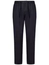Herno Drawstring Straight-leg Trousers In Blue