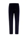Herno Resort Trousers In Coupled Wool Pique In Blue