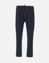 Herno Resort Trousers In Coupled Wool Pique In Blue
