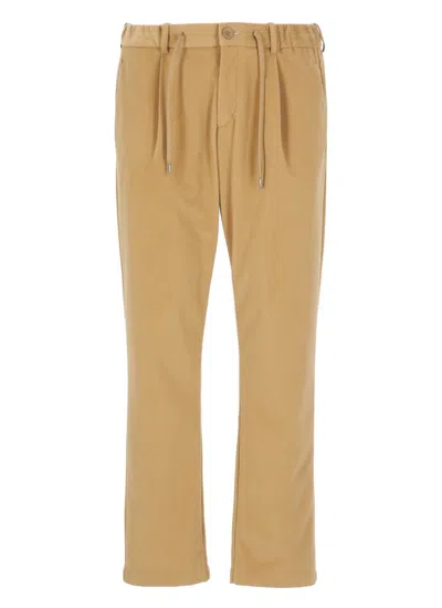 Herno Logo-plaque Trousers In Brown