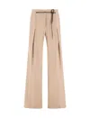 Herno Bi-stretch Lurex Wool Trousers In Brown