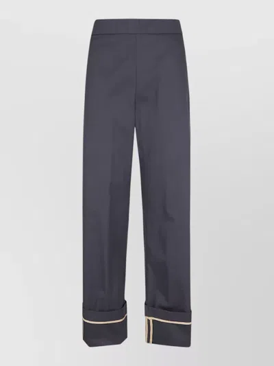 Herno Trousers Cuffed Hem Side Pockets Design In Burgundy