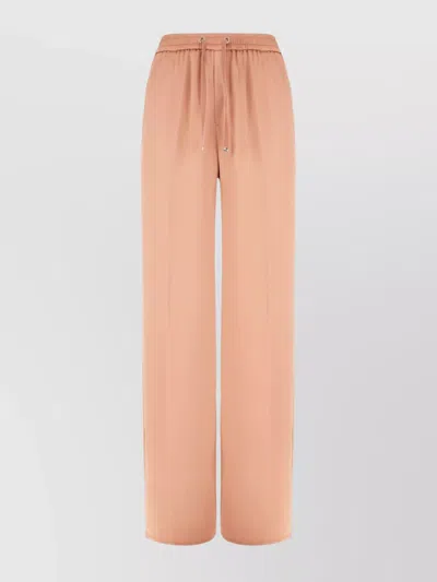 Herno Trousers Elastic Waistband Side Seam Pockets In Pink