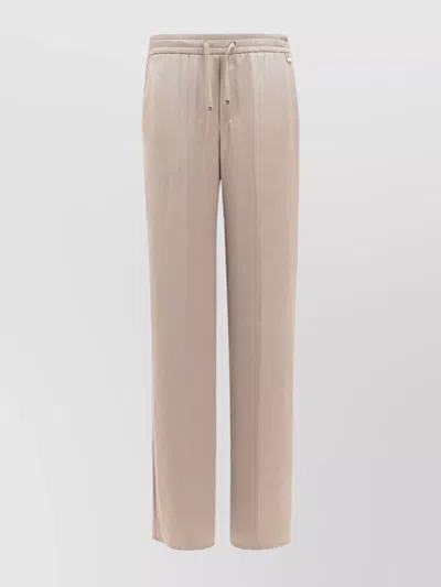 Herno Trousers Featuring Elastic Waistband And Side Pockets In Neutral