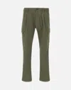Herno Light Comfort Stretch Woven Cargo Trousers In Green
