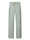 Herno Textured Green Trousers With And Drawstring Waist In Green