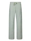 Herno Textured Green Trousers With And Drawstring Waist In Green