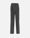 Herno Cargo Trousers In Wool And Viscose Blend In Grey