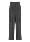 Herno Cargo Trousers In Wool And Viscose Blend In Grey