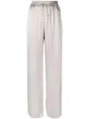 Herno Shiny High-waist Palazzo Pants In Beige