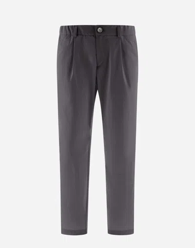 Herno Trousers In Cotton Feel In Iron