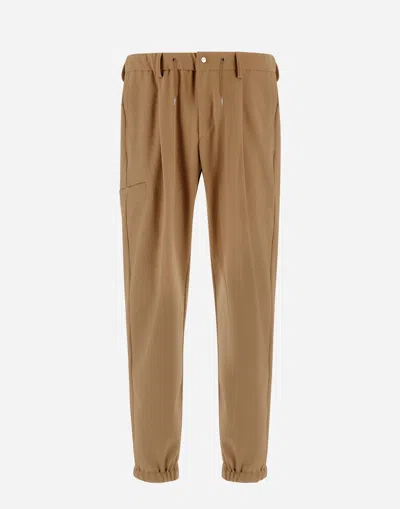Herno Trousers In Crepe Fluid In Camel