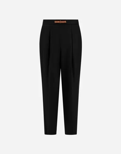 Herno Trousers In Fluid Wool In Black