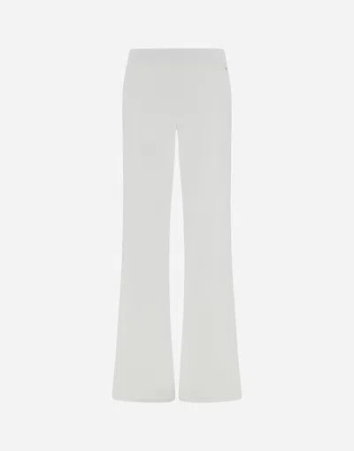 Herno Trousers In Fresh Stretch Viscose In White