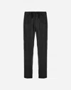 Herno Trousers In Herringbone Wool Flannel In Black