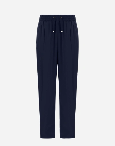 Herno Trousers In Light Nylon Stretch In Blue