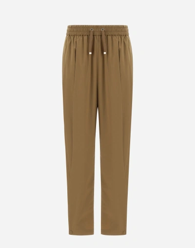 Herno Trousers In Light Nylon Stretch In Brown