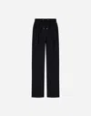 Herno Wide Leg High Waist Satin Trousers For Women In Black
