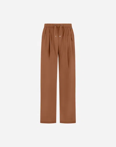 Herno Trousers In Light Stretch Nylon In Brown