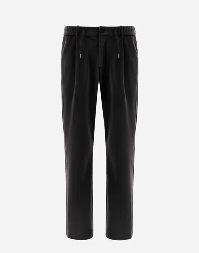 Herno Trousers In Linen Velvet In Grey