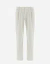 Herno Trousers In Linen Velvet In Natural