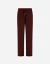 Herno Trousers In Matt Crepe Satin In Burgundy