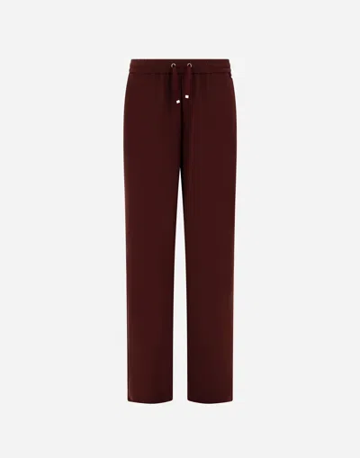 Herno Trousers In Matt Crepe Satin In Burgundy