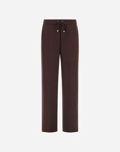 Herno Trousers In Matt Crepe Satin In Neutral