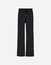 Herno Trousers In Ribbed Wool Cashmere In Black