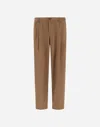 Herno Trousers In Stretch Cotton Velvet In Brown