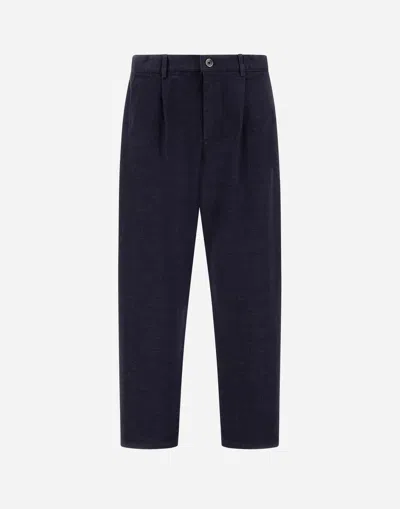 Herno Trousers In Stretch Denim In Blue