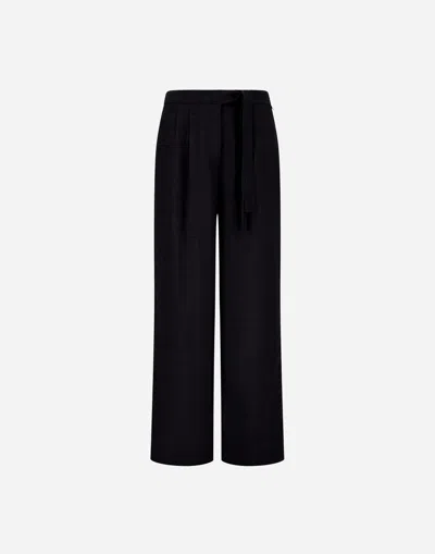 Herno Trousers In Textured Viscose In Multi
