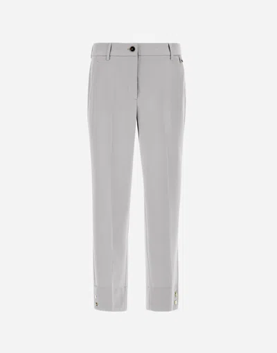Herno Trousers In Viscose Effect In Grey Pearl