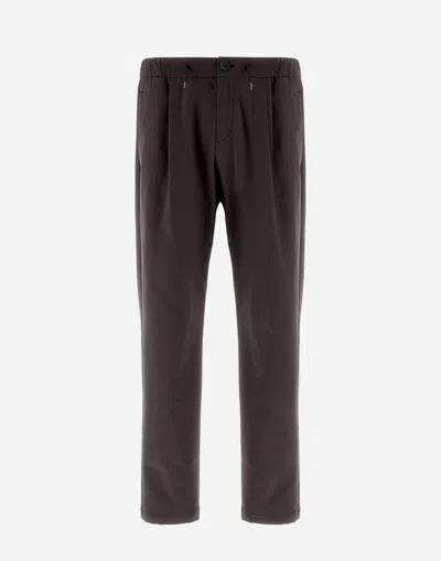 Herno Trousers In Warm Tech In Dark Grey