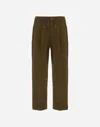 Herno Trousers In Waxed Tech Cotton In Burgundy