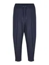 Herno Pleated Drawstring Pants In Blue