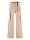 Herno Bi-stretch Lurex Wool Trousers In Neutral