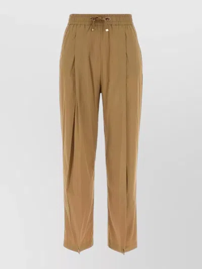 Herno Trousers Pleated Design Side And Back Pocket In Brown