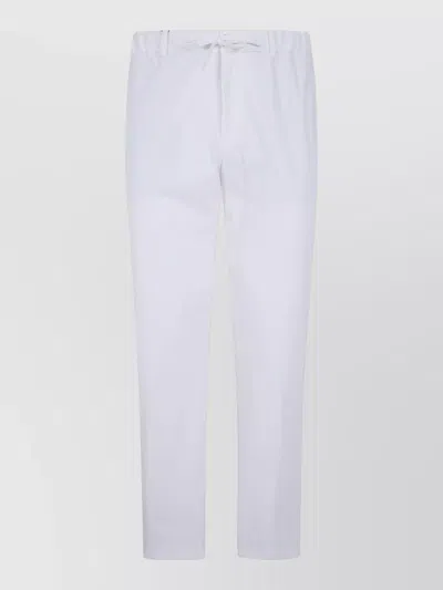 Herno Trousers Regular Cut Elastic Waistband Belt Loops In White