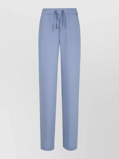 Herno Trousers Tailored Cut Side Pockets Detail In Blue