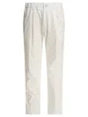Herno Tailored White Trousers With Polished Finish In Neutral
