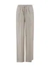 Herno Trousers With Hanging Hook Print In Brown
