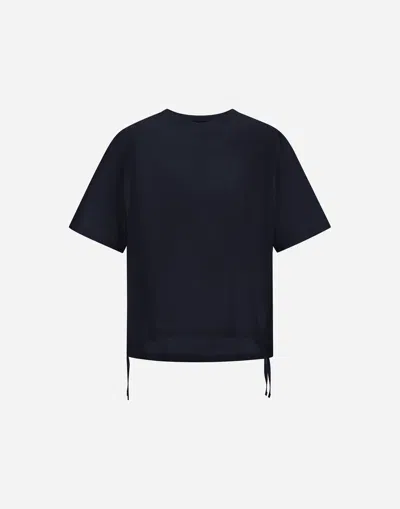 Herno T-shirt Aus Compact Jersey Und Nylon Maestro In Blue