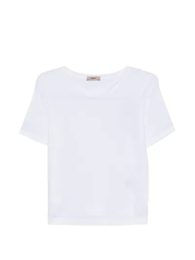Herno T-shirt Bianca A Mezza Manica  In White