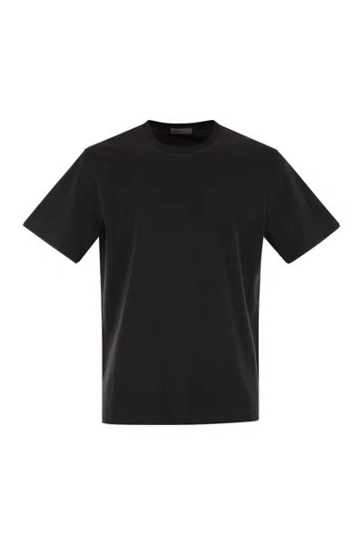Herno Stretch Cotton T-shirt In Black