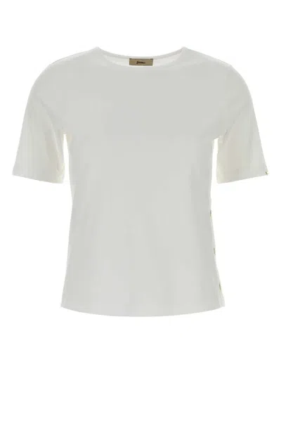 Herno Tshirt Con Spacchetto In White