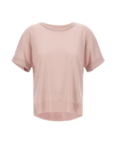 Herno T-shirt In Glam Knit Effect Cipria In Pink