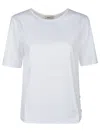 Herno Crewneck Short Sleeves Round Neck Button Embellishments In White
